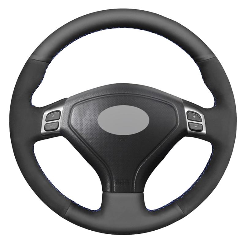 

Steering Wheel Covers Black Suede Leather Hand-stitched Car Cover For Forester 2004-2006 Outback 2004 2005 Legacy