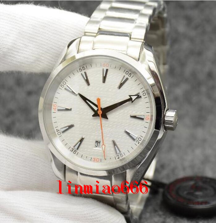 

style black dial watch 42mm mechanical stainless steel glass back sports sea mens watches, Slivery;brown