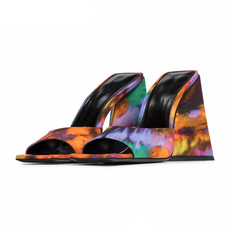 

Sandals Women's sandals will see chunky slides high heels mules thick soles shoes peep-toe nightclub GKFV, 1# shoe box