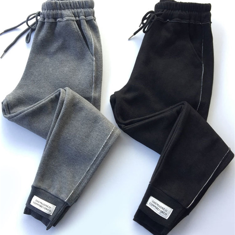 

XXXL winter European goods net red Harlan casual pants BF beam large size plus velvet sports women 210520, Black plus thick