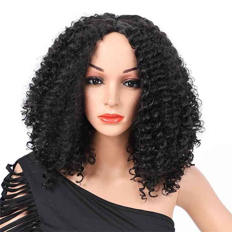 

small women's long hair curly piece rose net chemical fiber headgear