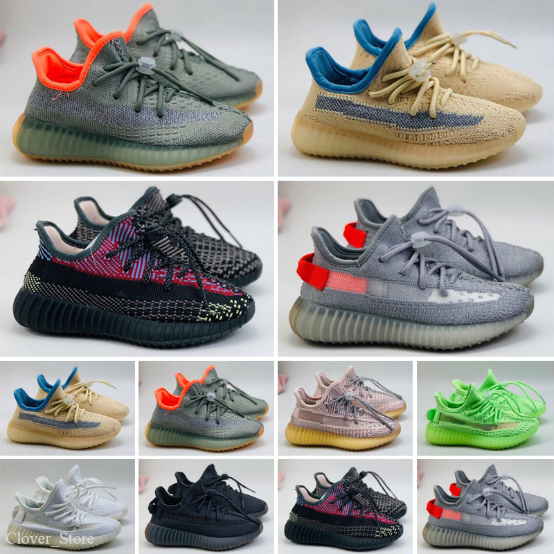 

Top Quality Kids Running Shoes Boys Girls Yellow Core Black children Sports Trainers Sneakers baby for birthday gift, Standard size
