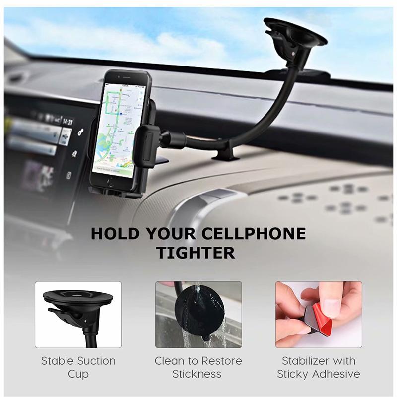 

Cell Phone Mounts & Holders Car Holder Linkage Aluminum Alloy Adjustable Universal Mobile Arm Stand For Bracket