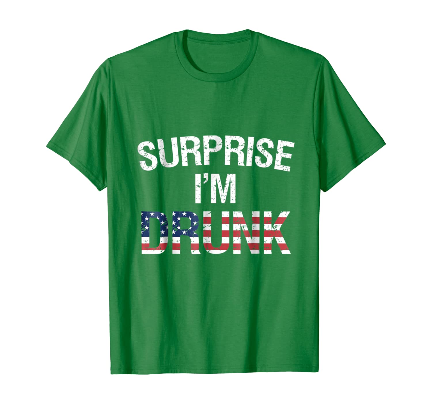 

surprise i'm drunk funny patriotic drinking t-shirt, White;black