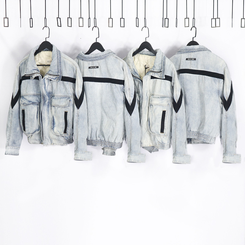 

feel of God Fog denim cotton padded jacket 6th season main line high street tide wash used jacket coat men