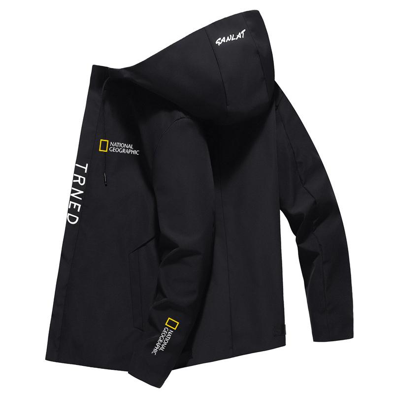 

Men's Jackets Outdoor Camping Hiking Jacket 2022 Spring And Autumn Breathable Waterproof Hooded Windbreaker, Black;brown