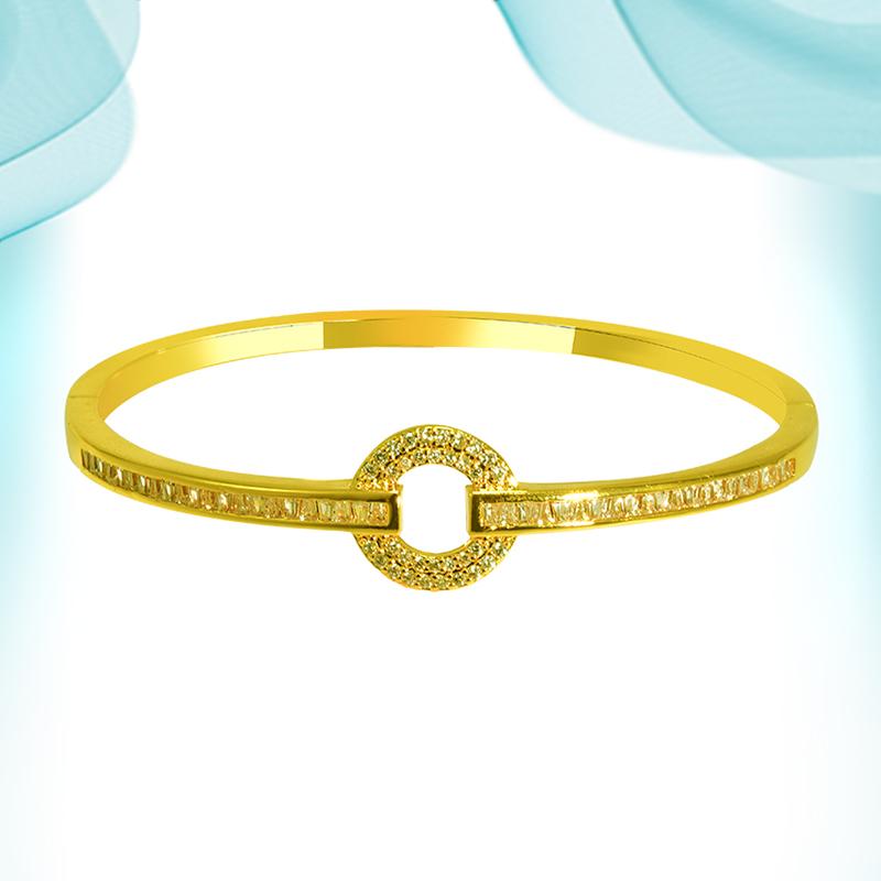 

Bangle Women's Designer Bracelet Gold-Plated Copper Simple Sticky Diamond Circle Ring For Female Girl Fashion Jewelry Gift