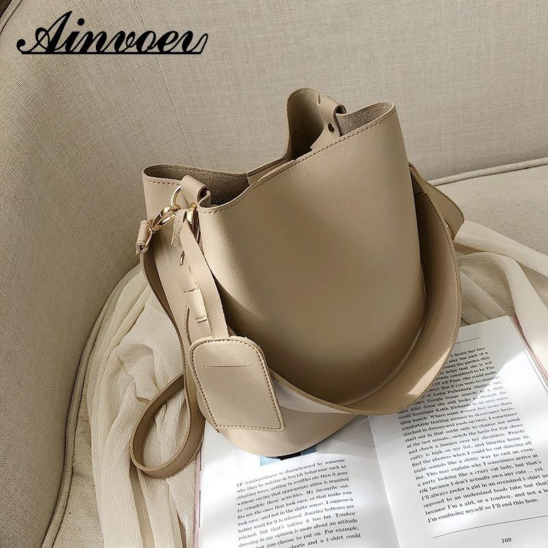 

Evening Bags Ainvoev Fashion Retro Pu Handbags Casual Tote Female Simple Portable Bucket Shoulder Crossbody For Women Sac De Luxe Femme, Green