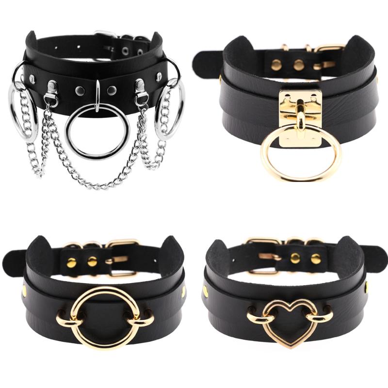

Chokers Sexy Punk Choker Collar Leather Necklace Women Bondage Cosplay Goth Jewelry Gothic Harajuku Accessories