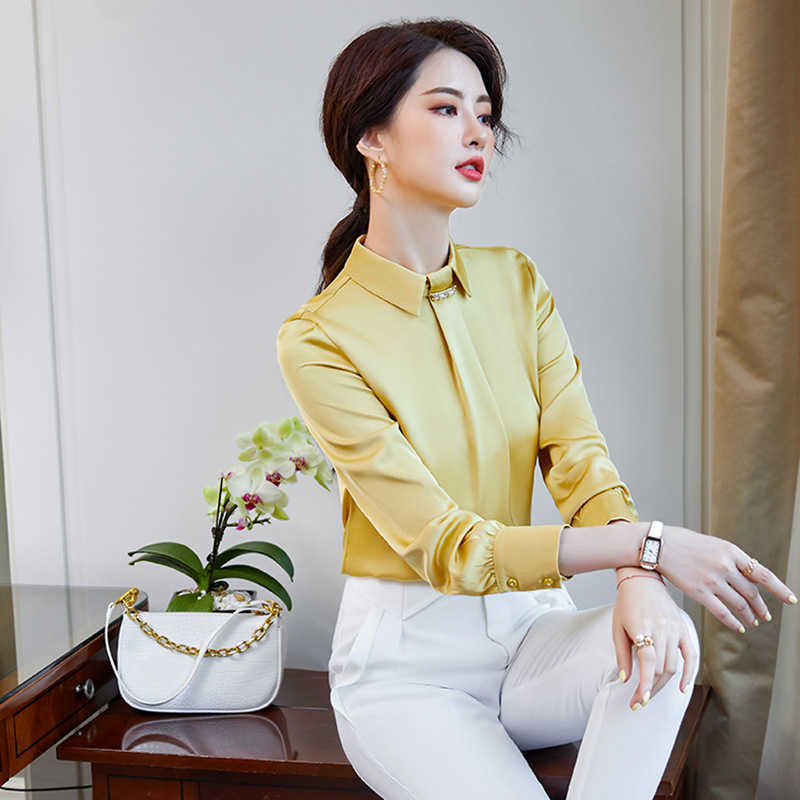 

Large size women' -4XL high quality shirt autumn and winter long-sleeved female bottoming Casual top 210527