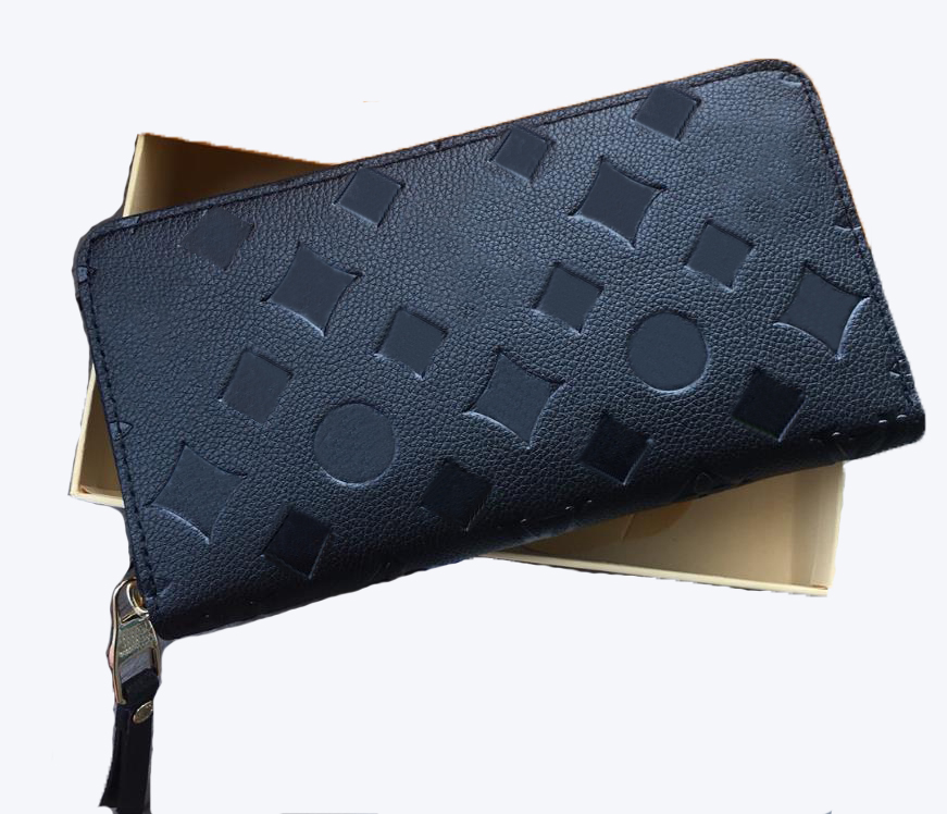 

Fashion flowers designer wallets luxurys Men Women leather bags High Quality Classic Letters Key coin Purse With Box Plaid card holder Zippy clutch 600-17, Embossed monograms (pink)