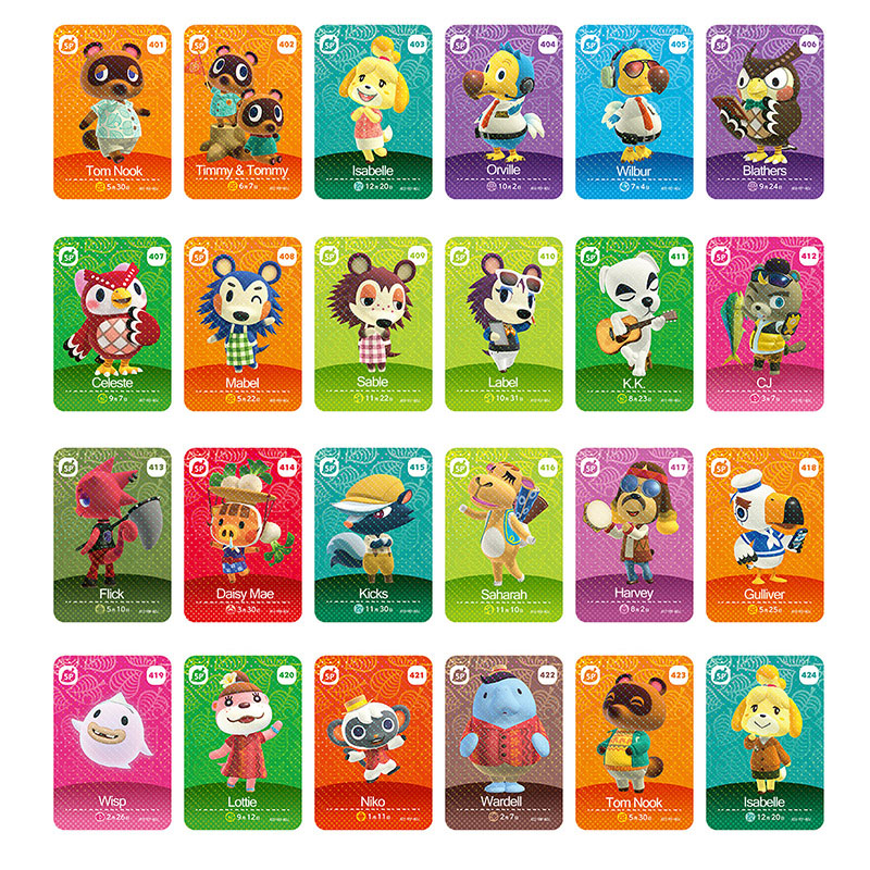 

[New Series 5] 24 pcs NFC Cards for Nintendo Animal Crossing Card Compatible with Switch/Wii U/New 3DS (401-424)