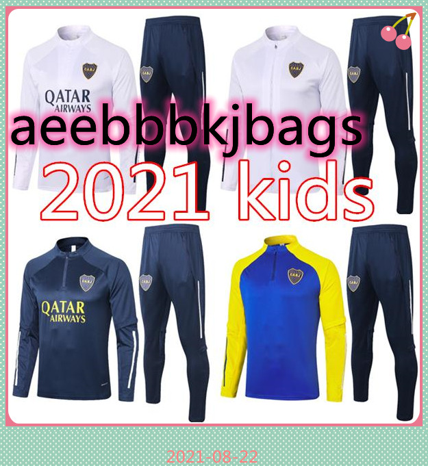 

Boca Juniors 20 21 Kids Soccer Tracksuit Jackets 2020 2021 TEVEZ DE ROSSI MARADONA Jogging Football Training Suit Survetement Chandal Kit