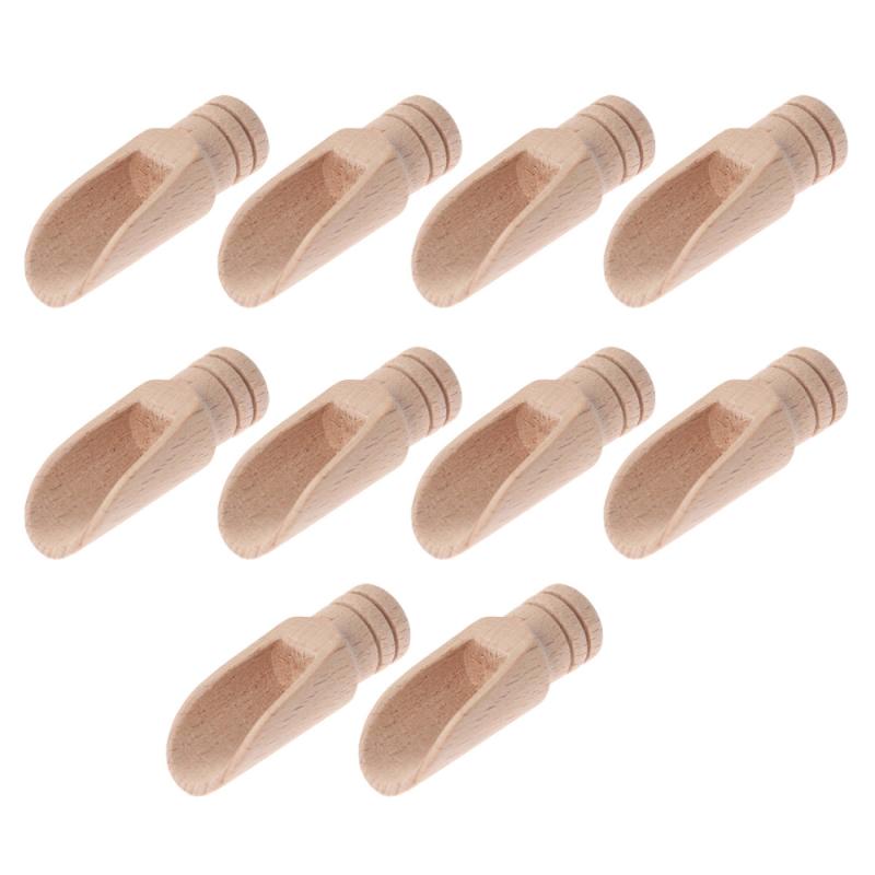 

10pcs Small Salt Shovels Mini Scoop Wooden Teaspoon Powder Scoops Smoking Pipes