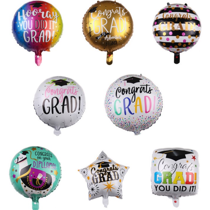 

18" Congrats Grad Balloons Graduation Party Decoration Foil Balloon Graduate Gift Globos Back To School Decorations Birthday Supplies 50pcs
