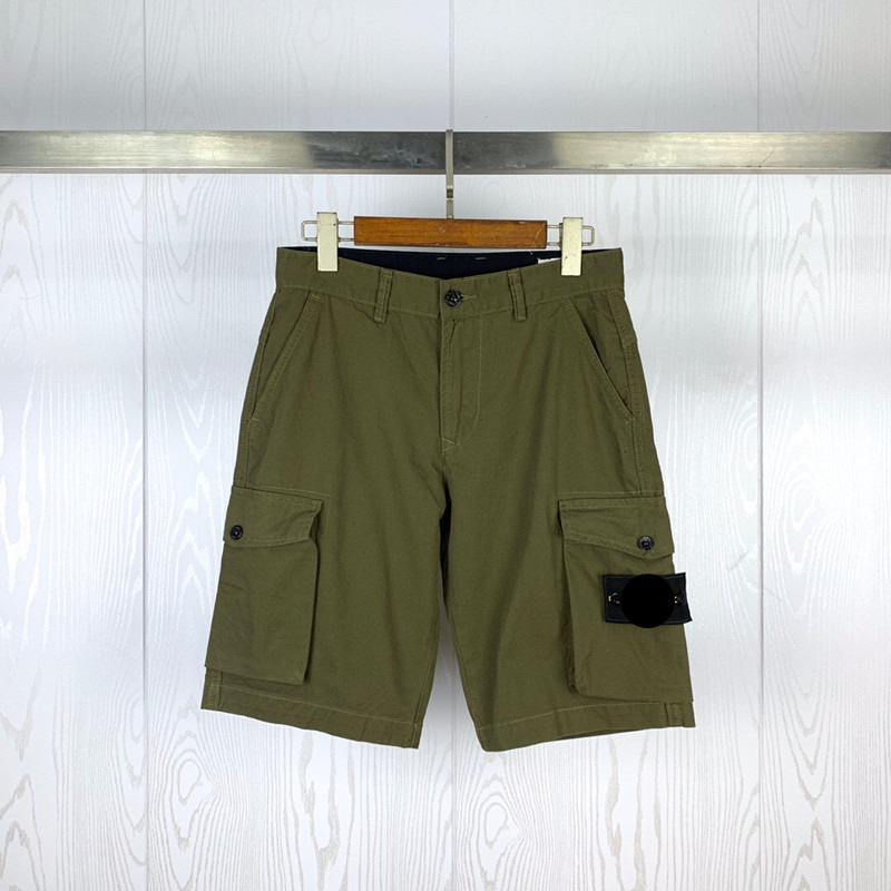 

Summer Cargo Shorts Men Mid-Waist Multi Pocket Green Pants MA0001, White;black