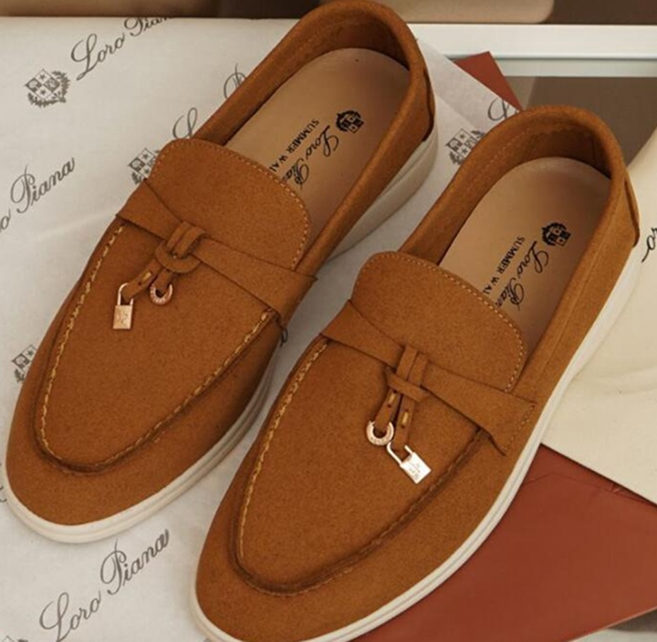 

WWR55 Fashion Women loafers shoes lady lazy business casual flat Walk slip-on trend Suede leahter stlye comfortable shoe Lovers Designer Loro Piana Size 35-43