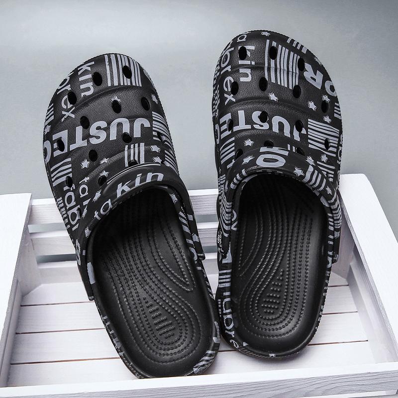 

Slippers Men Summer Shoes Sandal Beach Unisex White Hole Couple Sandals Breathable