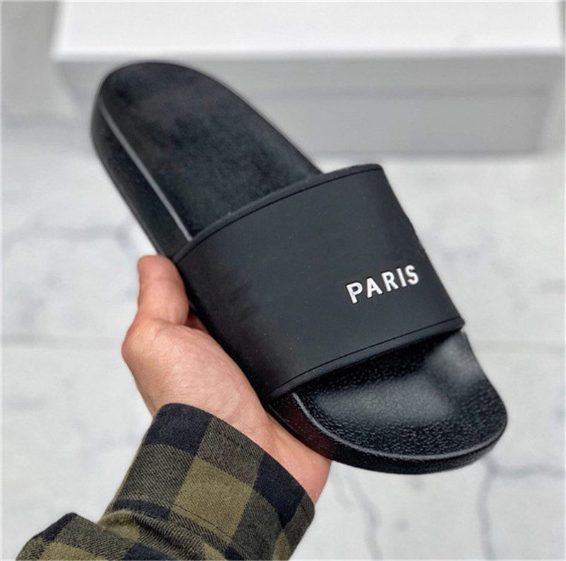 

2021 Paris Sliders Mens Womens Summer Sandals Beach Slippers Ladies Flip Flops Loafers Blue White Red Green Slides Chaussures Shoes With Box
