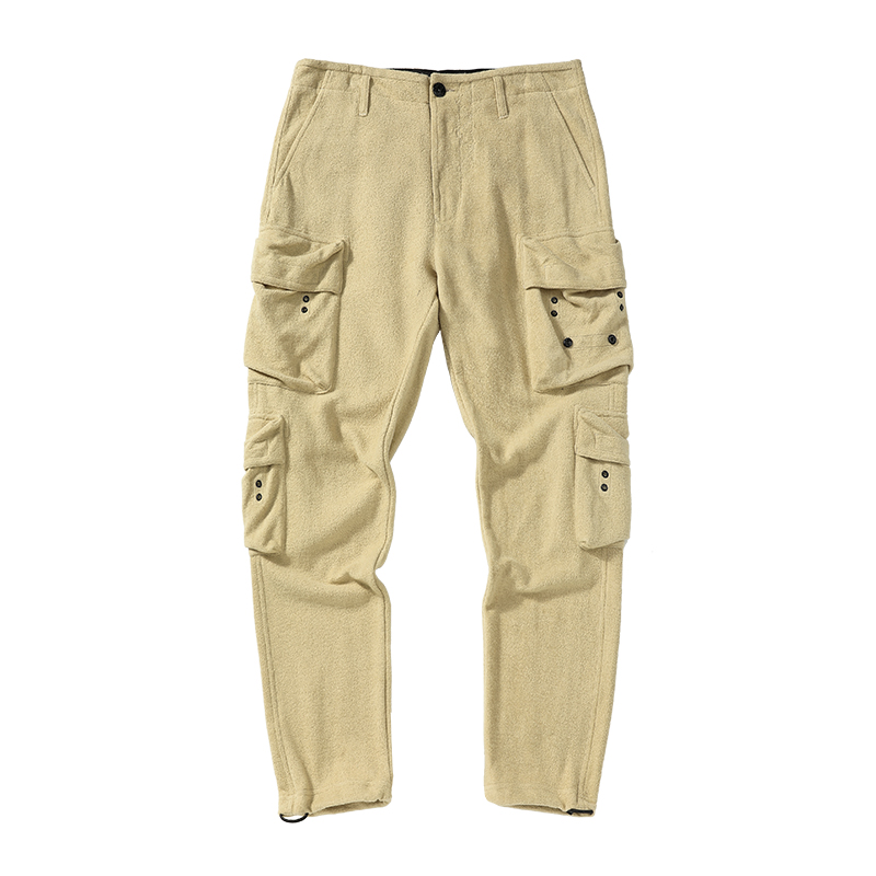 

autumn and Spring Multi Pocket summer sportswear pants Street badge loose men's jogging suit outdoor function straight tube leisure style EEZW, New khaki-2923