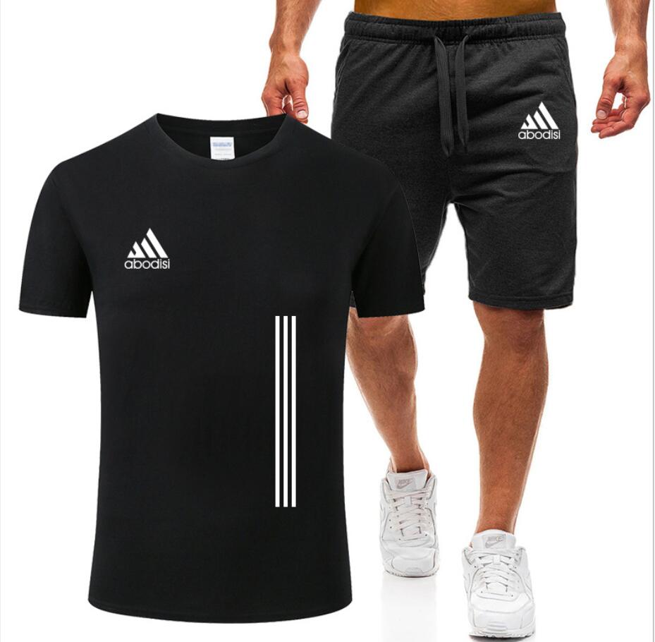 

Lv LOUIS 3 VITTON casual sports Tracksuits 2021 summer men's short-sleeved T-shirt shorts two-piece suit, Gray