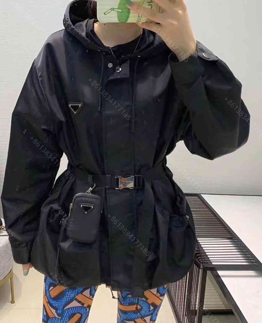 

Designer women black hoodie coat jacket free free waist bag waist belt waist high-end sports top dress long sleeve hoodie coats PD brand casual clothes womens
