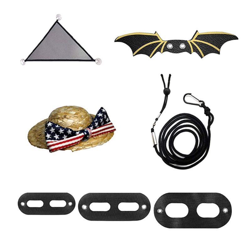 1 Set Hagedis Track Cable Reptile Baardagaam Harnas Leash With Wing + Hat + Hangmat Animal Needs-image-692819804