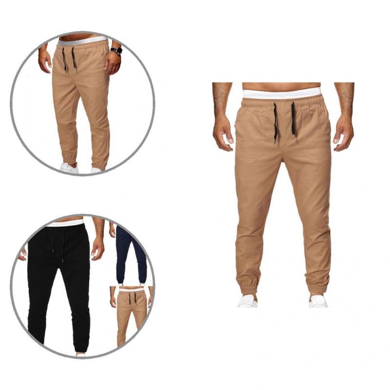 

Men's Pants Breathable Trendy Soft Men Sweat Absorption Autumn Sweatpants Solid Color For Dating, Black