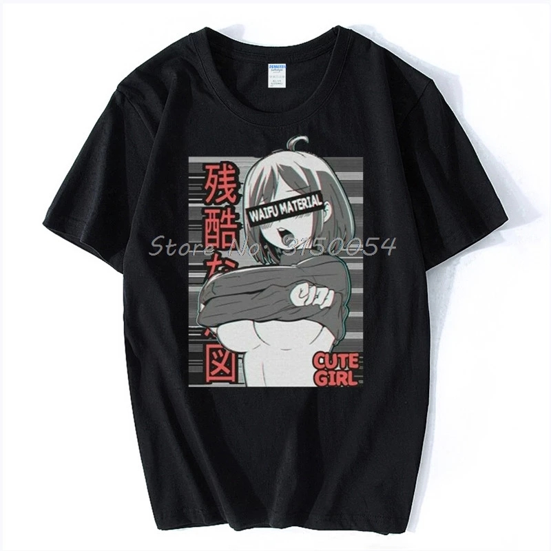 

Ahegao Anime Cute Girl Ecchi Waifu Material, Gift For Lewd Otaku T-Shirt Men Tshirt Hip Hop T Shirt Tees Harajuku Funny, White