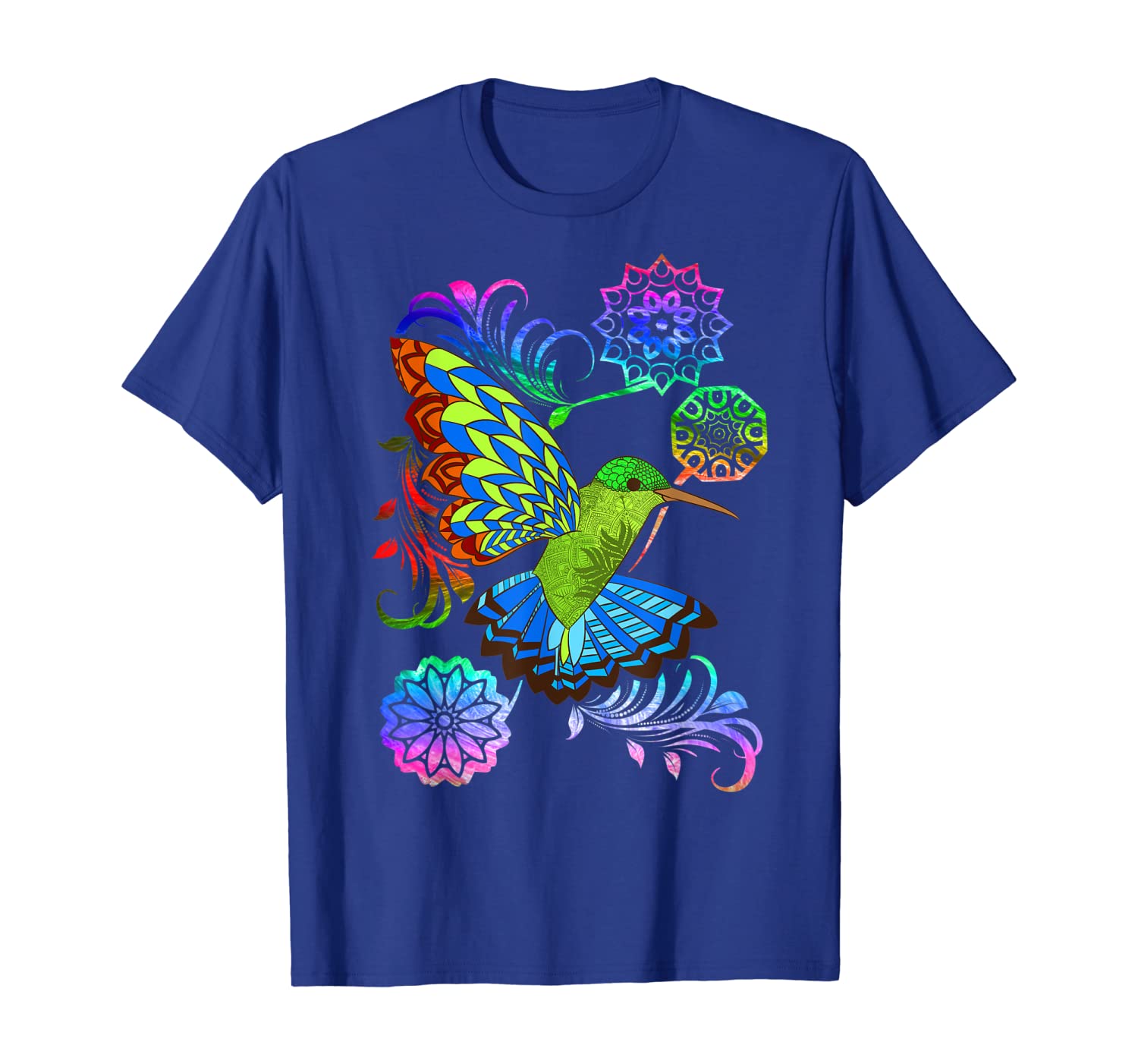 

beautiful colorful hummingbird tee shirt, White;black
