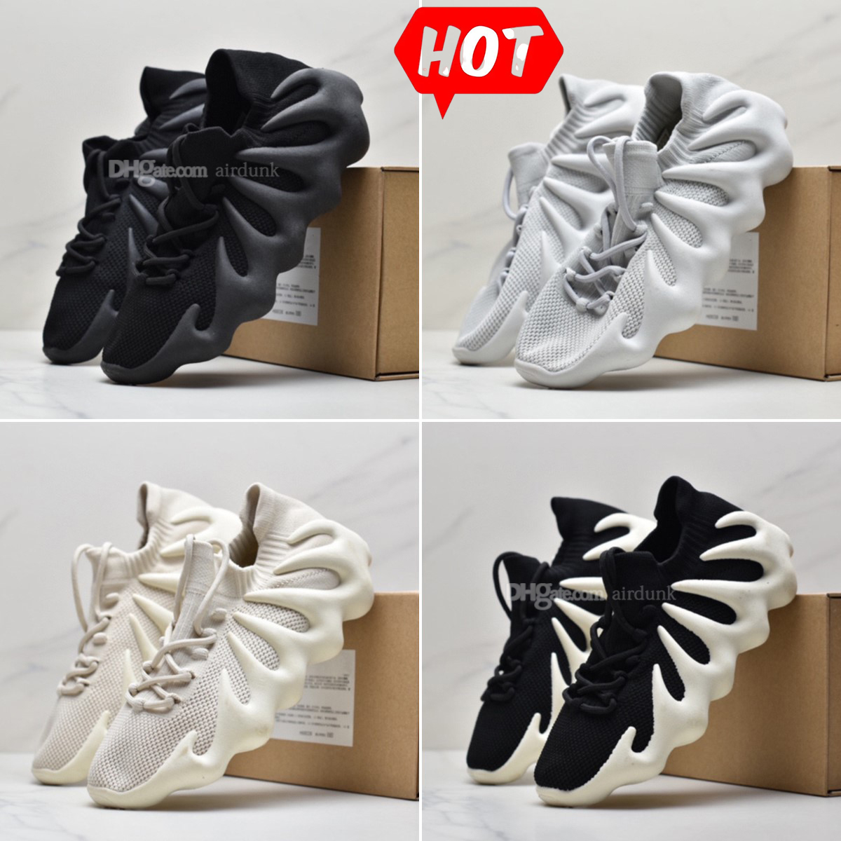 

2021 Kanye 450 Cloud White Outdoor Shoes Slippers Men Women Dark Slate Cloud-Black West Wave Runner Sneakers size 36-46 H68038, I need look other product