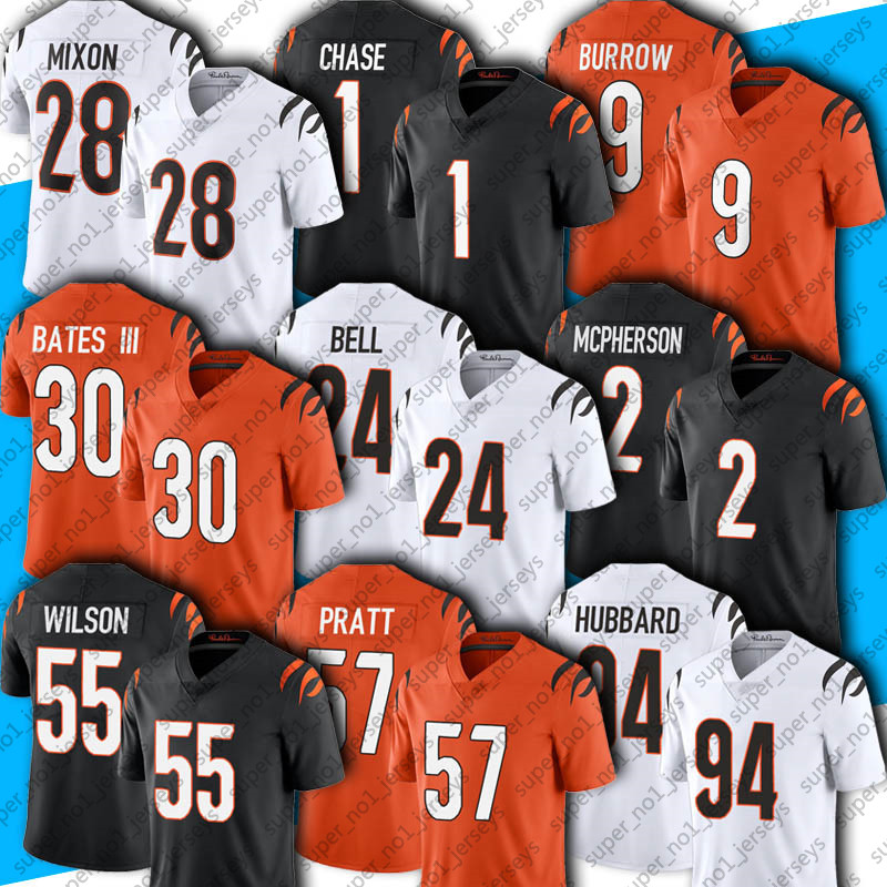 

55 Logan Wilson 30 Jessie Bates III 24 Vonn Bell Jersey Football Joe Burrow Mixon Ja'Marr Chase Jerseys Sam Hubbard Germaine Pratt Trey Hendrickson Mike Hilton Higgins, Youth custom jersey (hy)