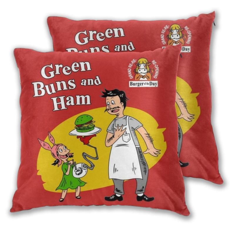 

Throw Pillows Case Green Buns And Ham Cushion Cover PillowCase Decorative/Nap Room Sofa Covers Cushion/Decorative Pillow