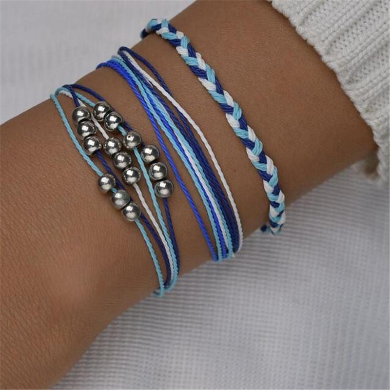 Charm Bracelets Three-piece Set Multi Layers Wave For Women Adjustable Bracelet Bangle Leisure Famous Jewelry Gifts-image-707213232