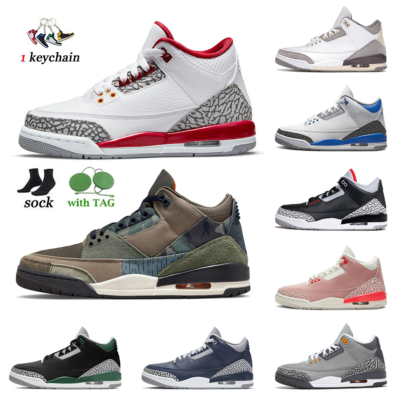 

2022 Top Quality Mens Jumpman 3s Original Basketball Shoes 3 Cardinal Red Patchwork Pine Green Cool Grey Rust Pink Racer Blue UNC Women Jorda3 Athletic Trainers, D47 court purple 40-47