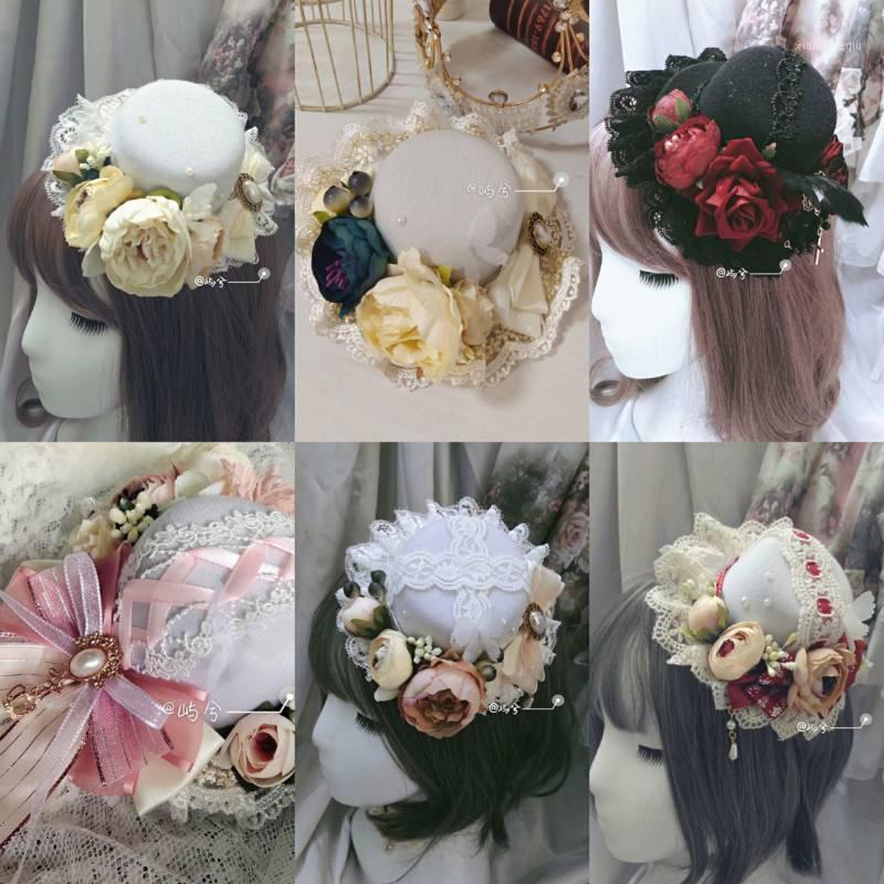 

Stingy Brim Hats Original Lolitas Top Hat Hand-made Hair Accessories Cla Daily Gorgeous Small Lolita Party Headdress, Blue;gray