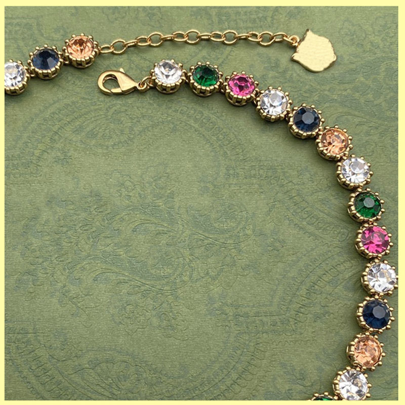 

Gold Necklace Designer Tiger Coloured Diamond Necklaces Fashion Tiger Chain Pendant Brands G For Women Party Wedding Luxurys Jewelry New