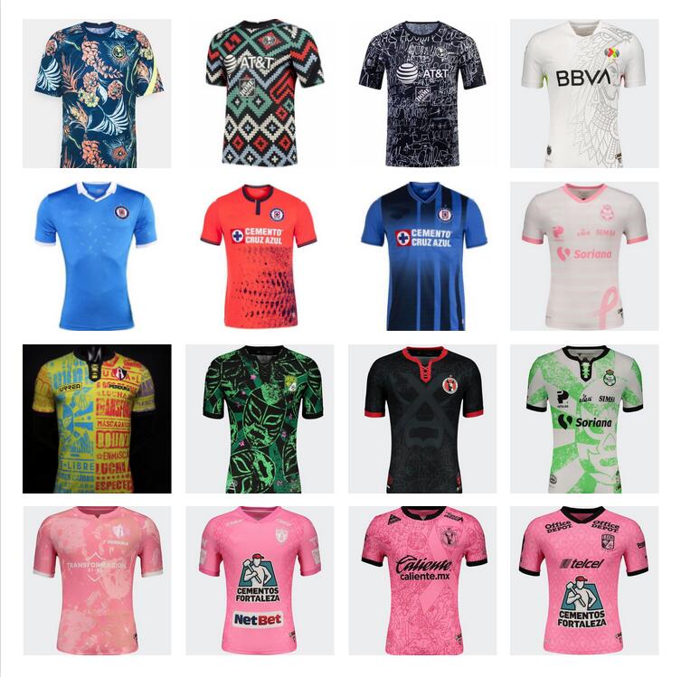 

21 22 Curz Azul Soccer Jerseys liga mx 2122 Club America UNAM Rayados de Monterrey LEON UANL Tigres Chivas Guadalajara Xolos Tijuana Camisas Football Shirts tops
