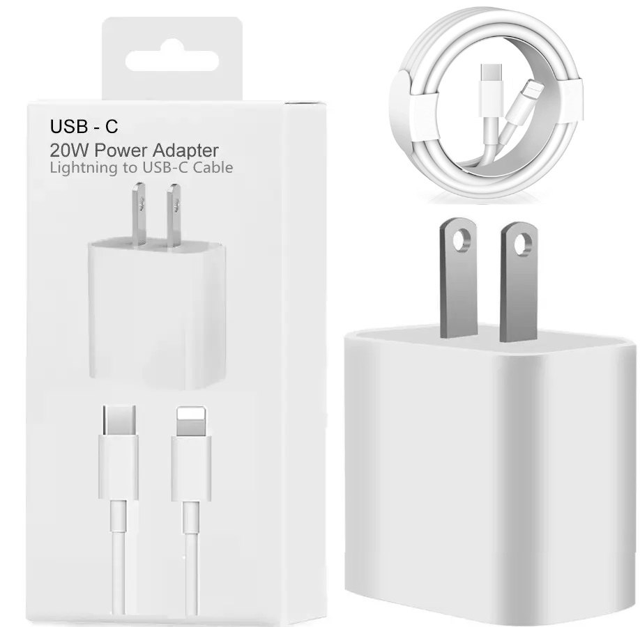 

2in1 18W 20W Lightning usb cable Type c PD Wall Charger For IPhone x xr 11 12 13 mini pro max with Retail box Good Quality