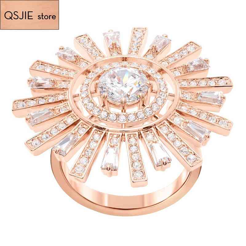 

High Quality SWA. Fashionable, Fresh And Shiny Crystal, Gifts,Solar Cocktail Ring Glamorous Fashion Jewelry