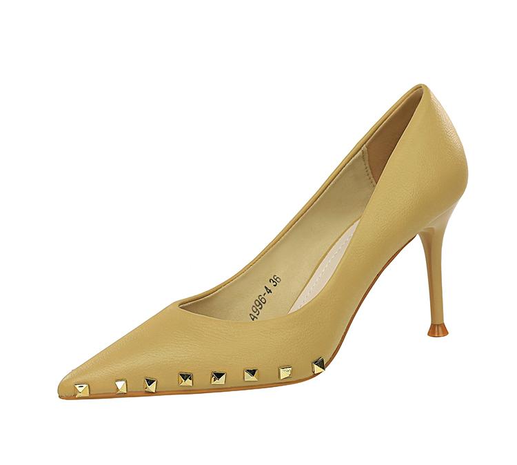 

Dress Shoes 2021 Europe And The United States Spring Fashion Women's High Heels Stiletto Heel Shallow Mouth Pointed Hollow Metal, Green