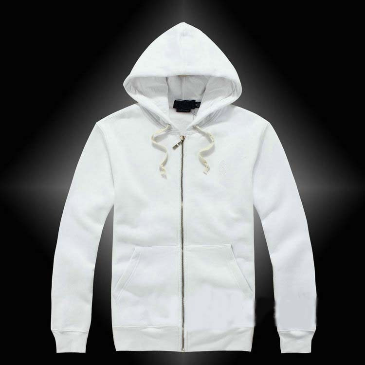 

Mens polo jacket Hoodies and Sweatshirts autumn solid casual with a hood sport jacket zipper casual men' best quality, White