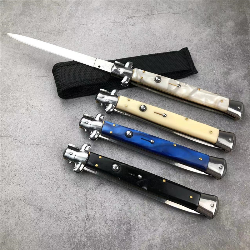 

Classical 13 Inch (33CM) Italian mafia Automatic knife AUTO OPEN Tactical knifes 440C 58HRC Satin Single Blade Alloy Handle EDC Hunting Pocket knives 9 11 Inch Tools