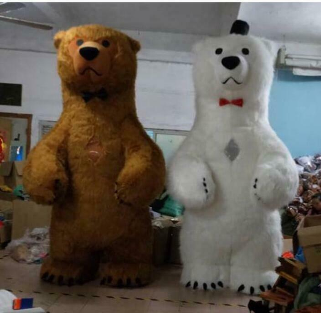 Mascot Costumes 2m 2.6m 3m Polar Bear Inflatable Mascot Costume Suits Halloween Party Game Dress Outfits Carnival Christmas Adults Size-image-748720076