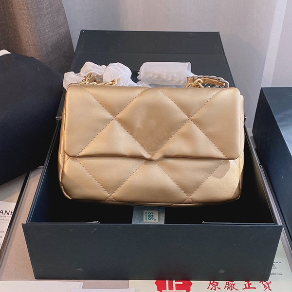 

Classic Designer Women's C Le Boy Square 19 Double Flap Bags Quilted Small Metallic Gold 25*16*7cm Vanity Camera Baguette Multi Pochett