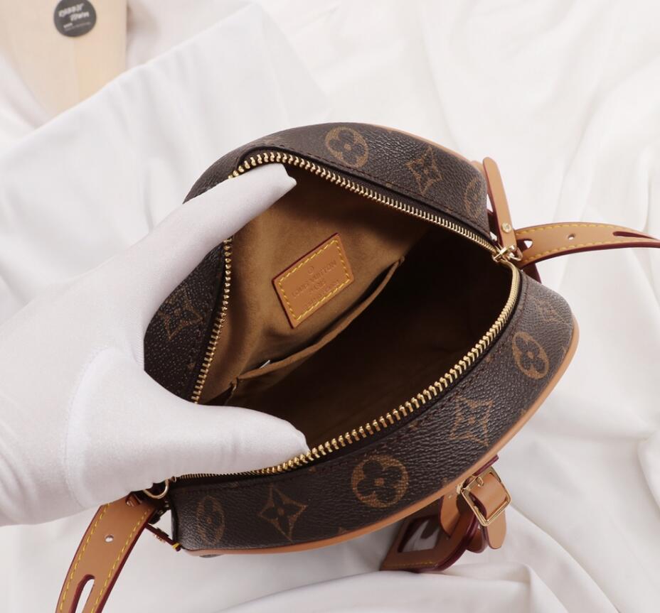 

2021 high quality Louis bags vitton wallets Leather women luxury small round shoulder bag classic letter printed cross-body coin purse, Red;black