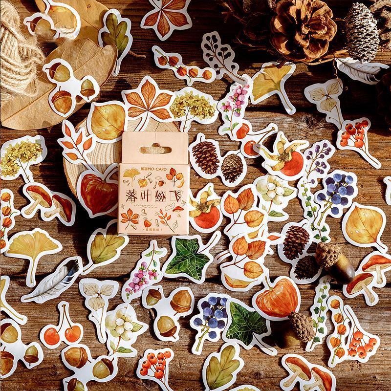 

Gift Wrap Set Of 46 Simulation Plants Series Sticker Watercolor Scrapbooking Decal Pack Decorative Collection For DIY Diary HFing