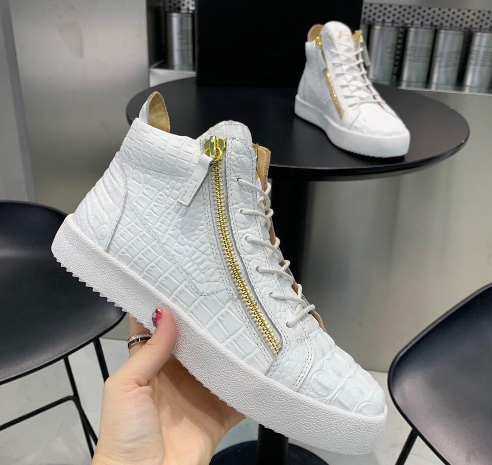 

Giuseppe Casual shoes Real leather Sneakers men shoes chaussures de designer Loafers martin Frankie The crocodile grain diamond A2, Black