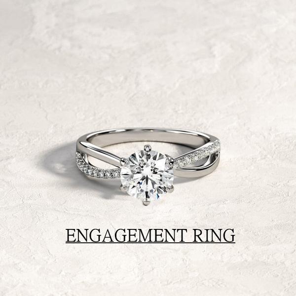 

Wedding Rings Design X Shape Cross Fashion With Large Zirconia Silver Color Engagement For Female Band Gift1