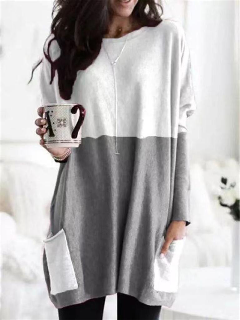 

Women' T-Shirt 5XL Plus Size T Shirt Women Clothes Spring Autumn Fashion Tee Femme Long Sleeve With Pockets Top Blusas Mujer De Moda 2021, Black